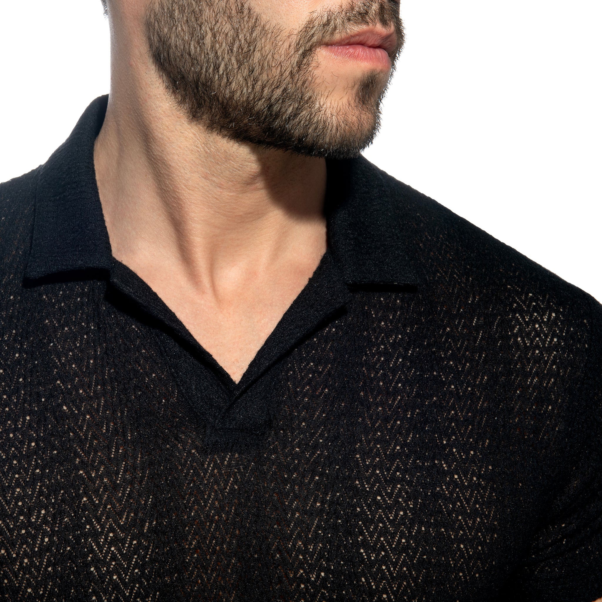 Addicted Chevron Polo Shirt Black AD1435