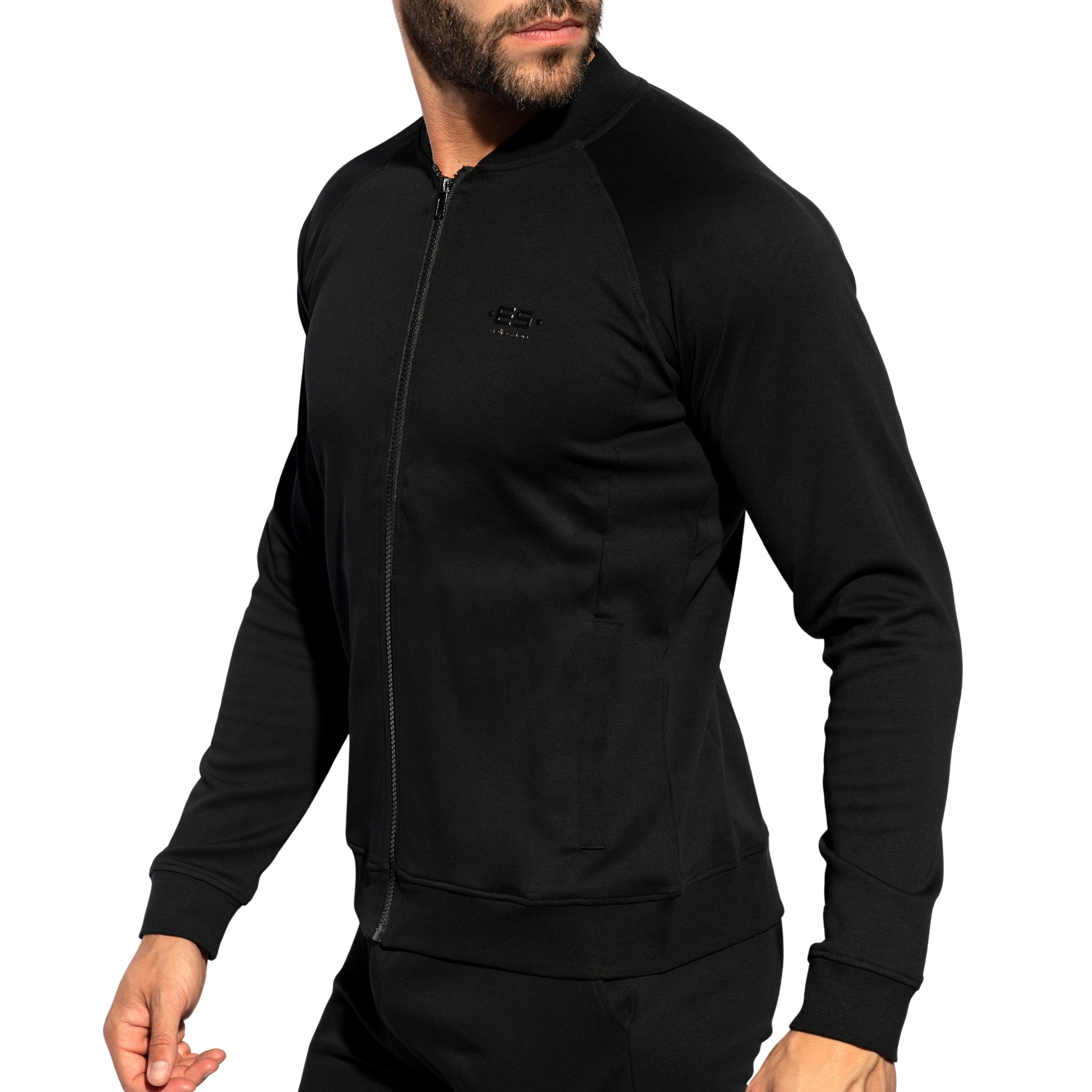 ES Collection Zip-Up Bomber Jacket Black SP361