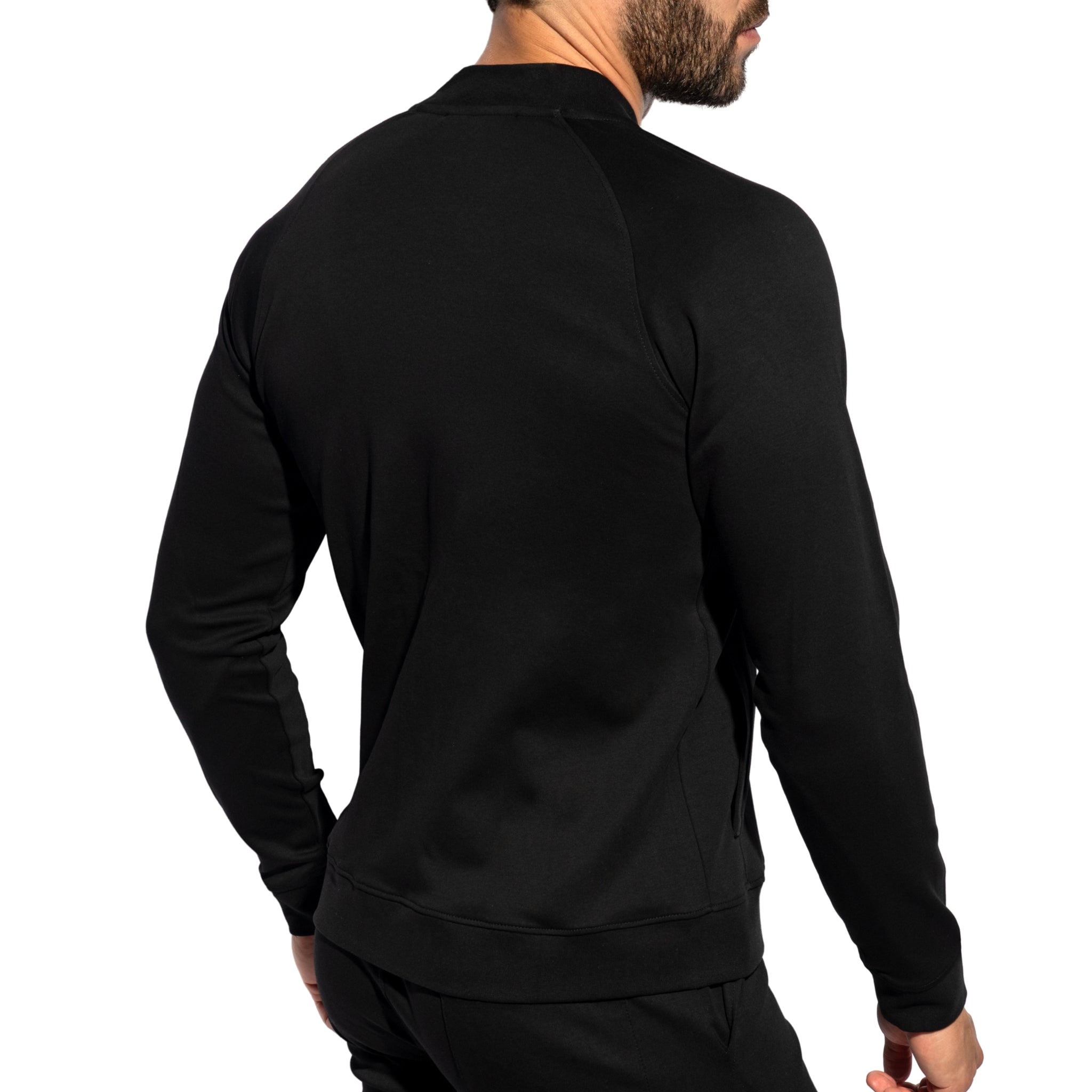 ES Collection Zip-Up Bomber Jacket Black SP361