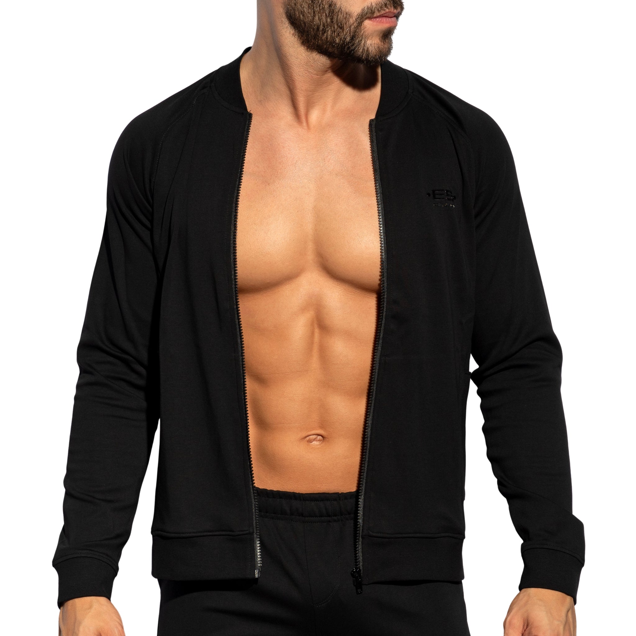 ES Collection Zip-Up Bomber Jacket Black SP361