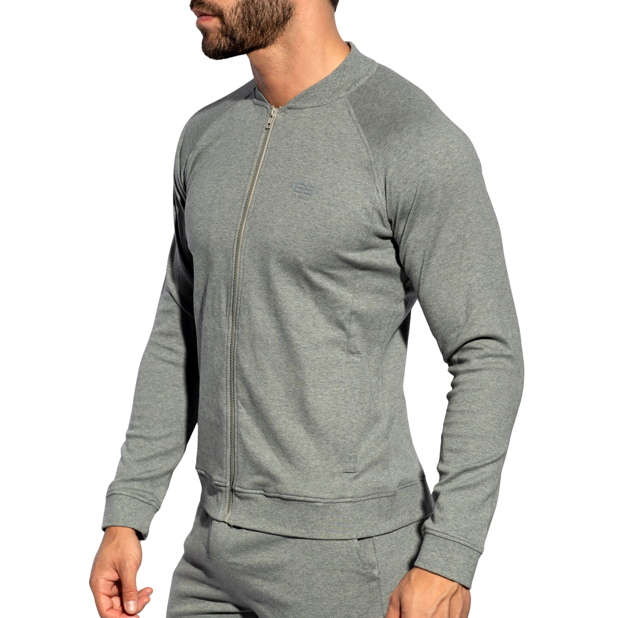ES Collection Zip-Up Bomber Jacket Heather Grey SP361