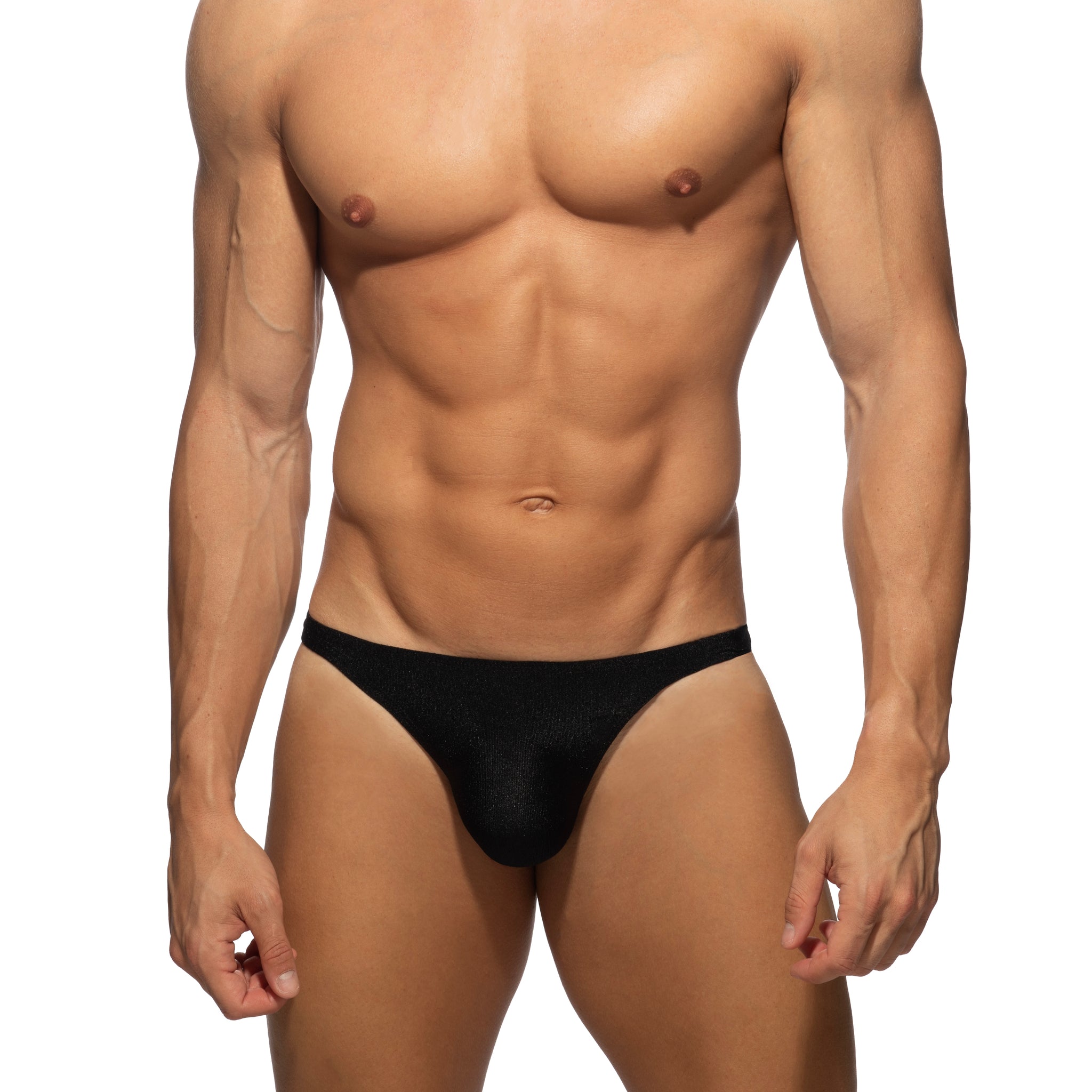 Addicted Pique Swim Thong Black ADS391