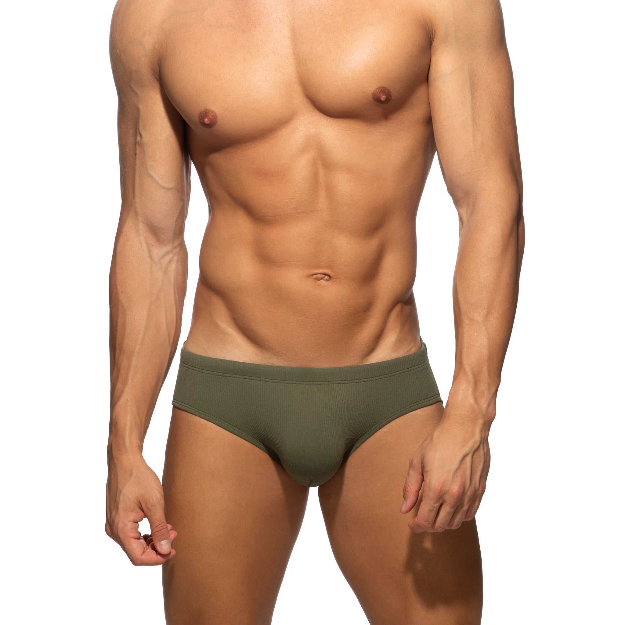 Addicted Basic Rib Swim Brief Khaki ADS386