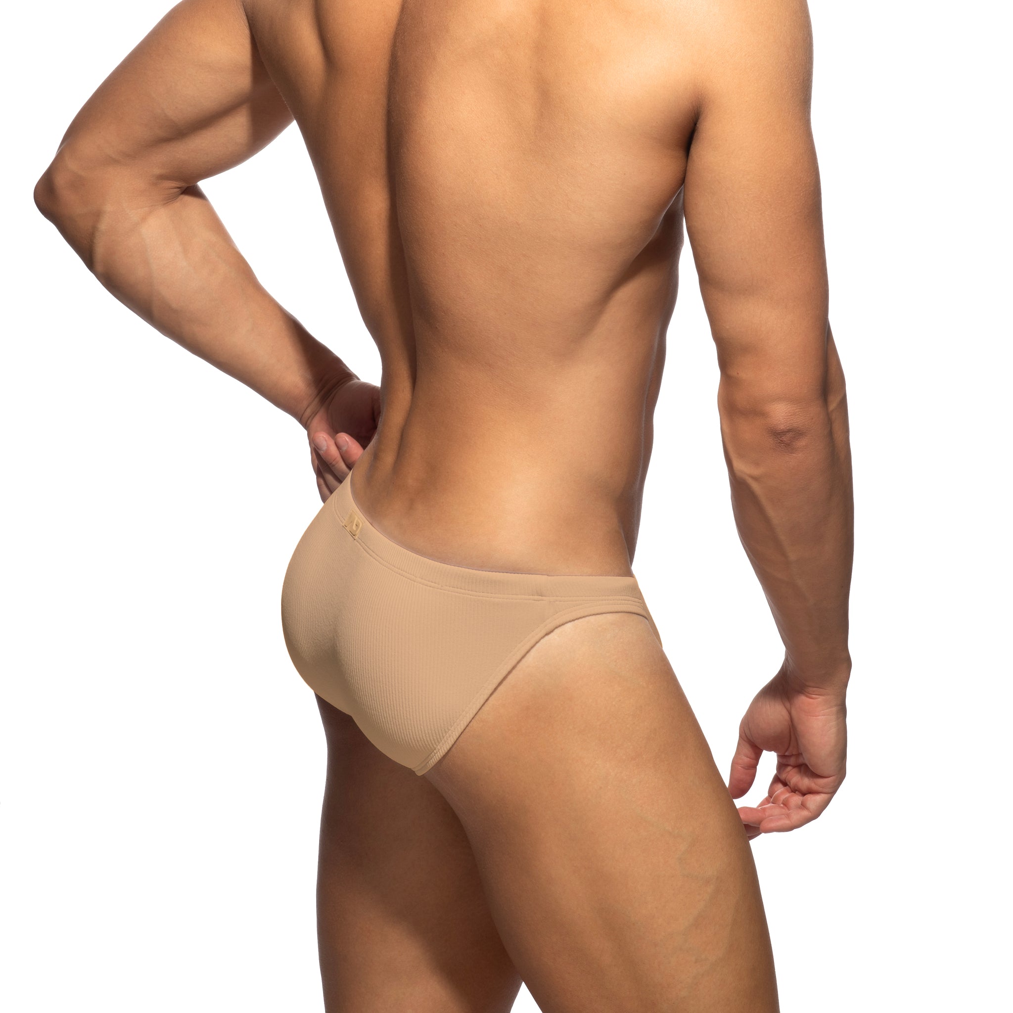 Addicted Basic Rib Swim Bikini Brief Beige ADS385