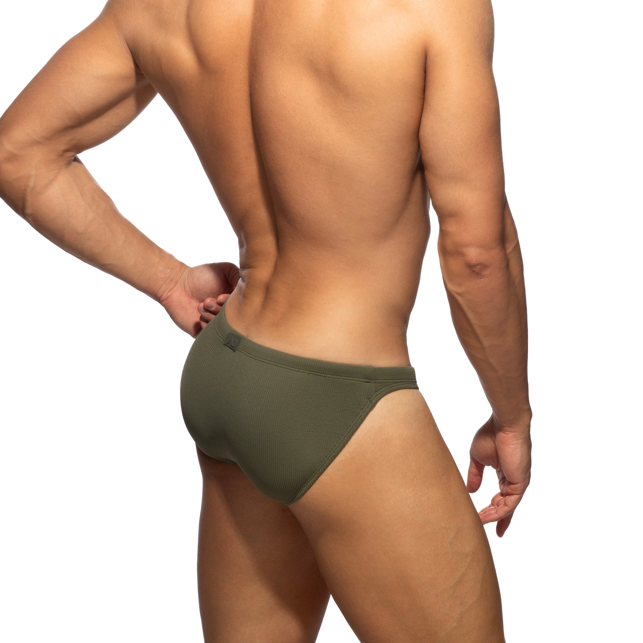 Addicted Basic Rib Swim Bikini Brief Khaki ADS385