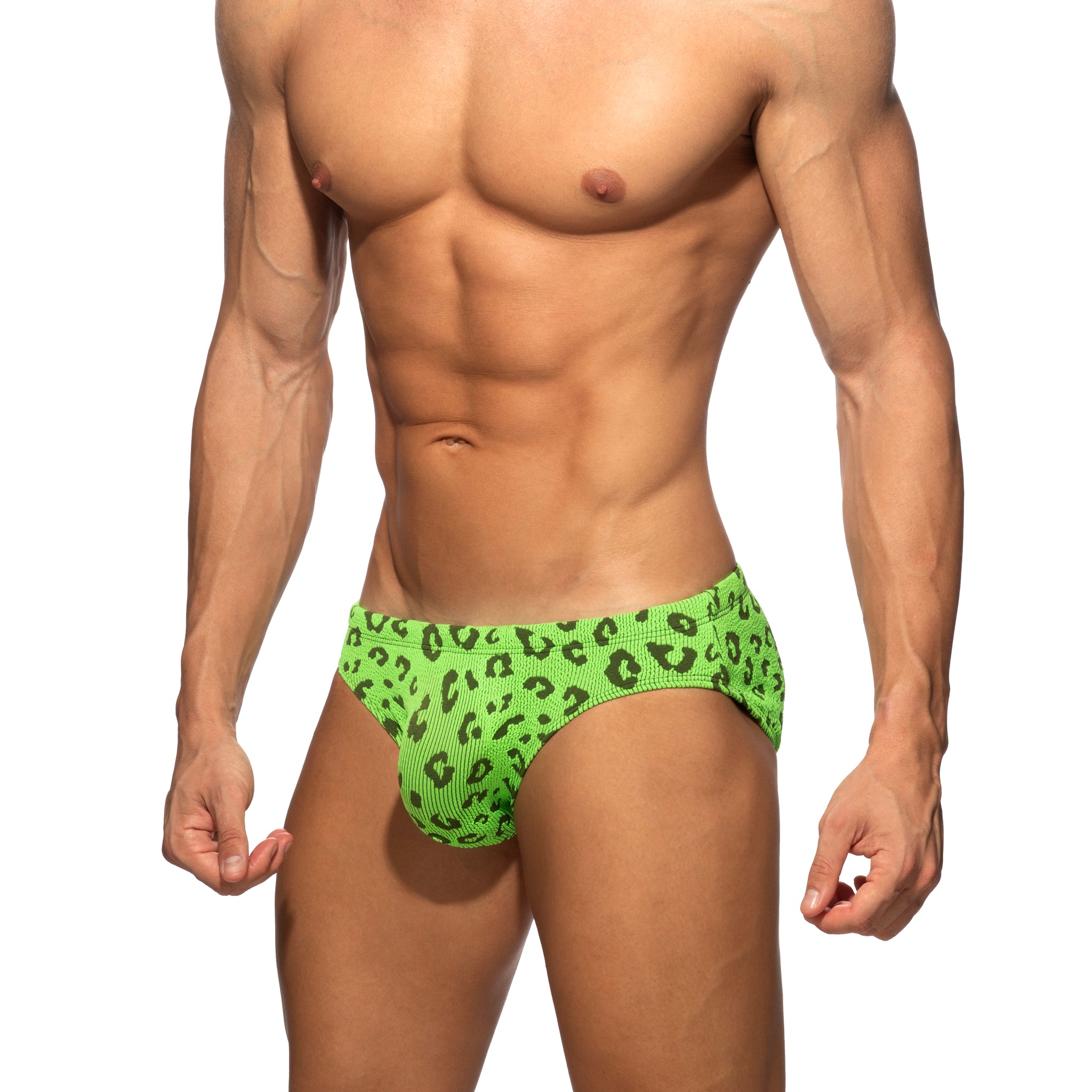Addicted Fantasy Leopard Swim Brief Neon Green ADS415
