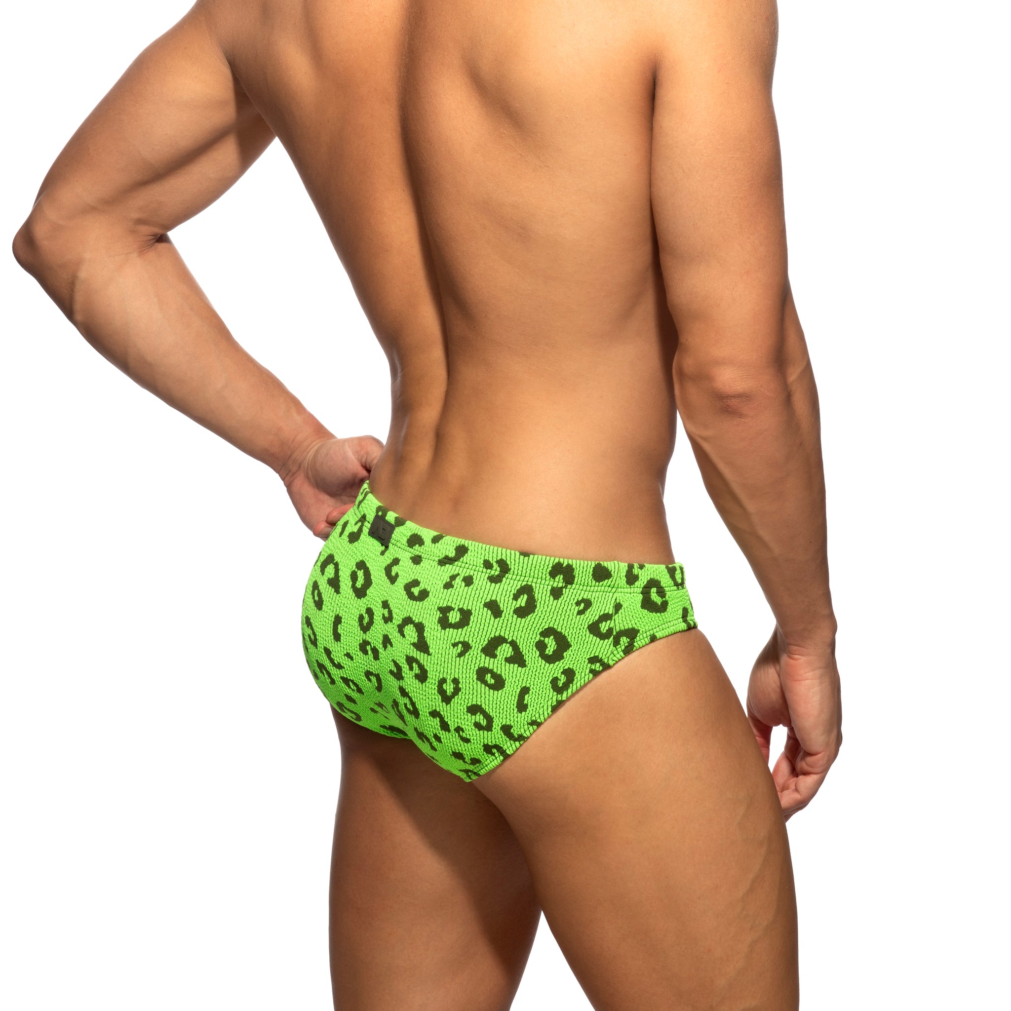 Addicted Fantasy Leopard Swim Brief Neon Green ADS415