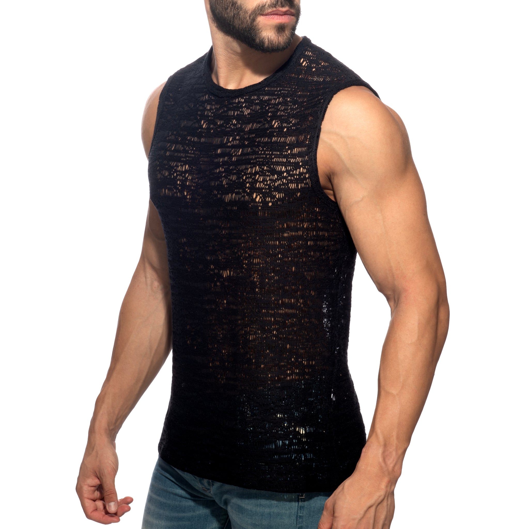 Addicted Spider Net Wide Tank Top Black AD1491