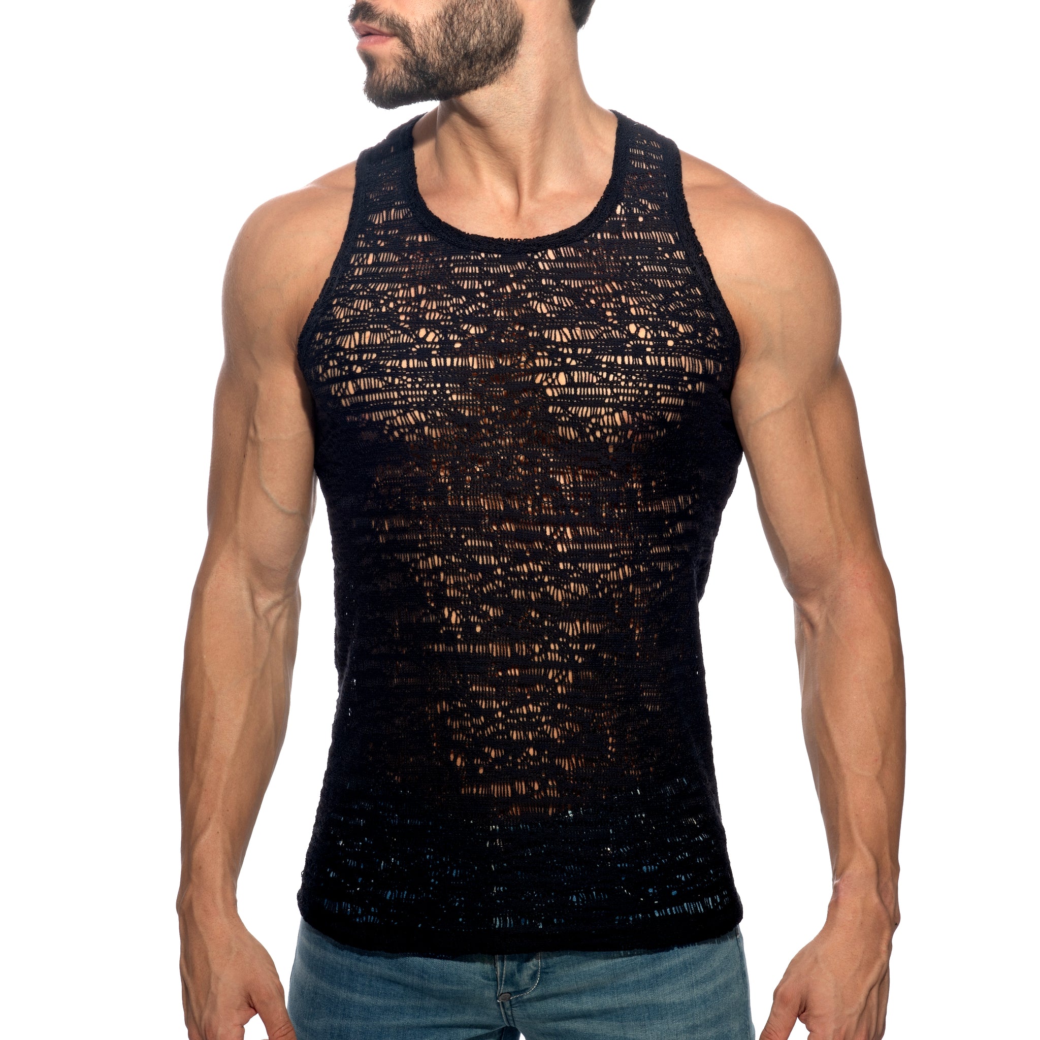 Addicted Spider Net Tank Top Black AD1490