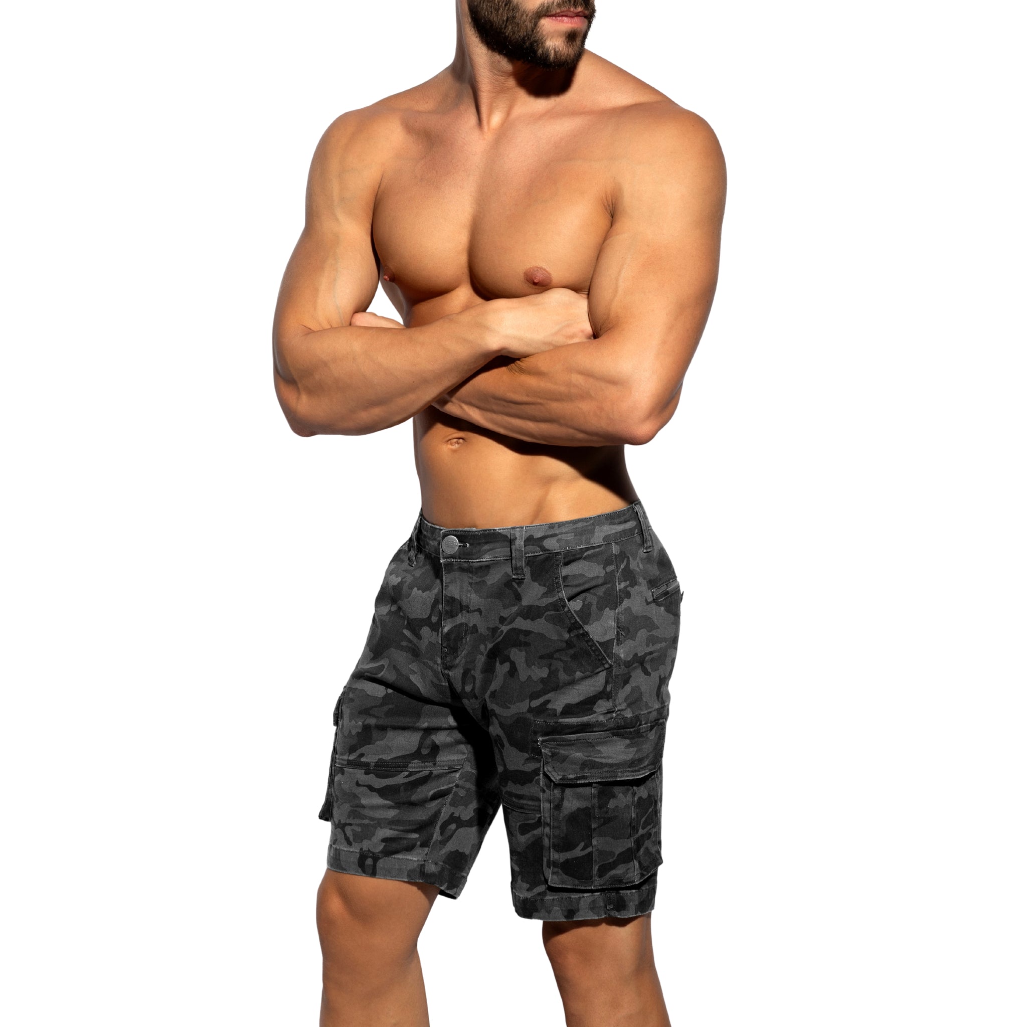 ES Collection Cargo Camo Shorts Grey Camouflage ESJ079