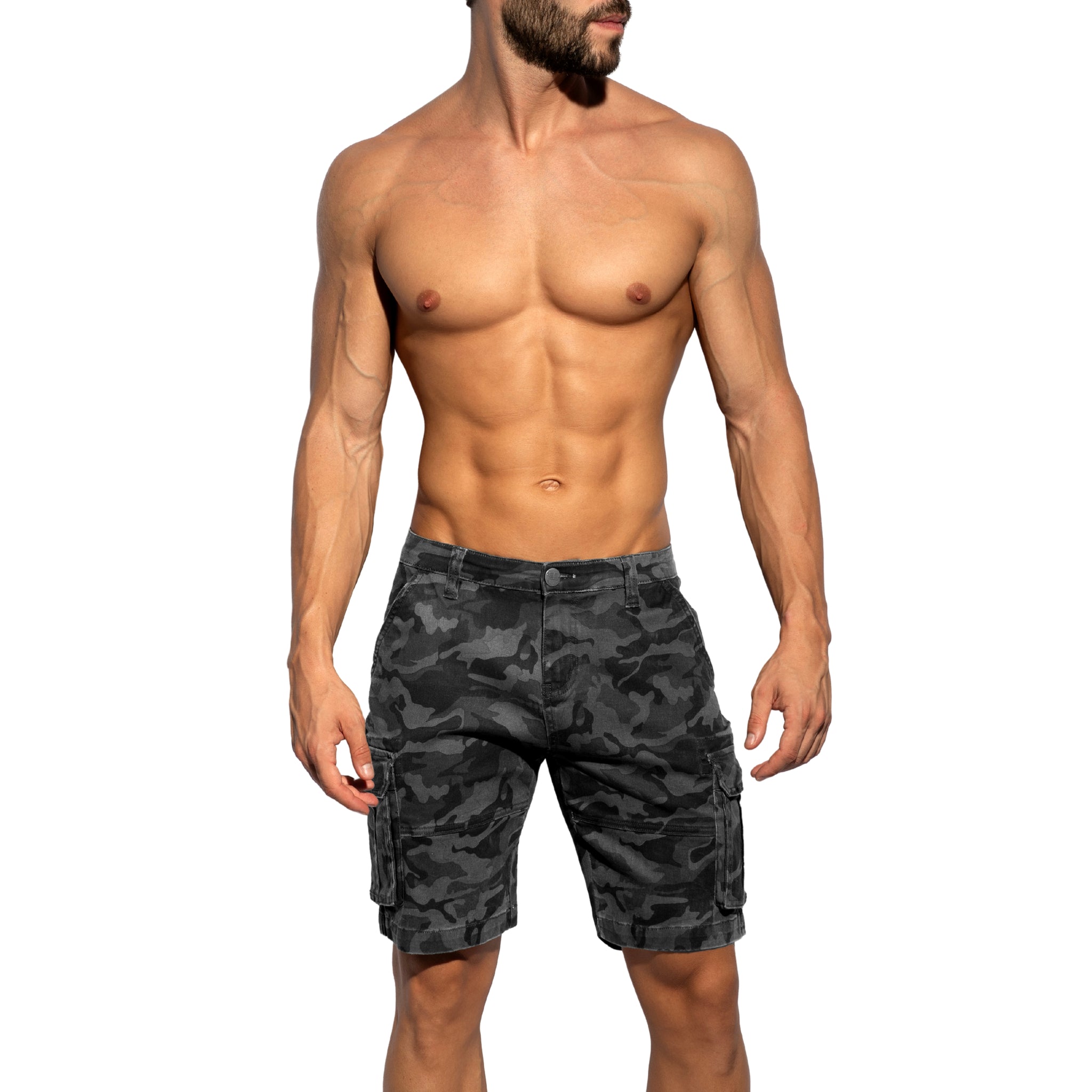 ES Collection Cargo Camo Shorts Grey Camouflage ESJ079