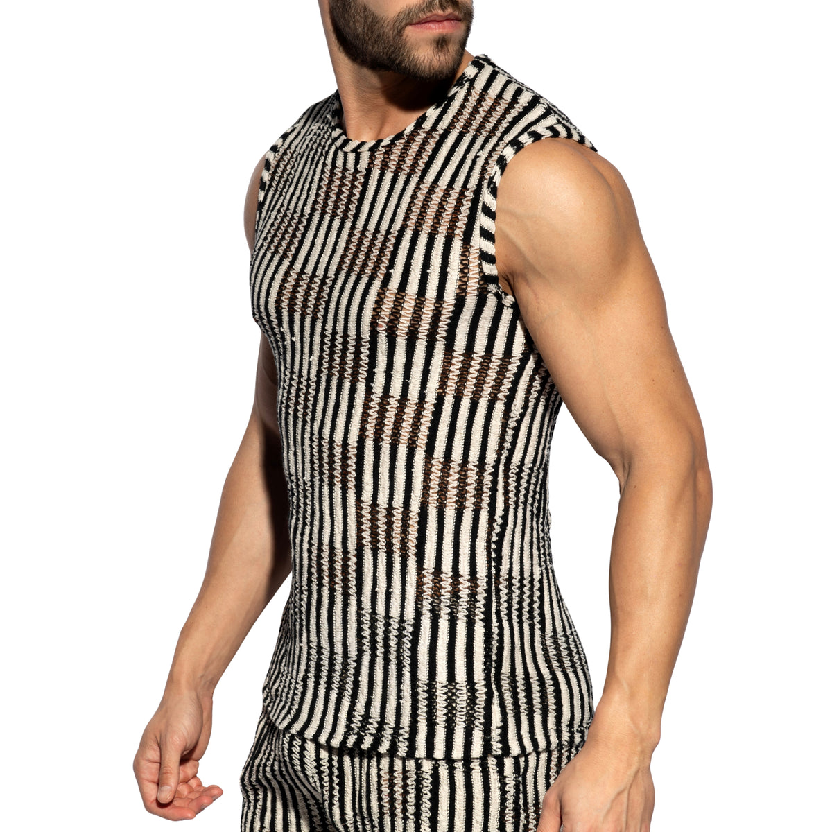 ES Collection Optic Rhythm Tank Top Black TS369