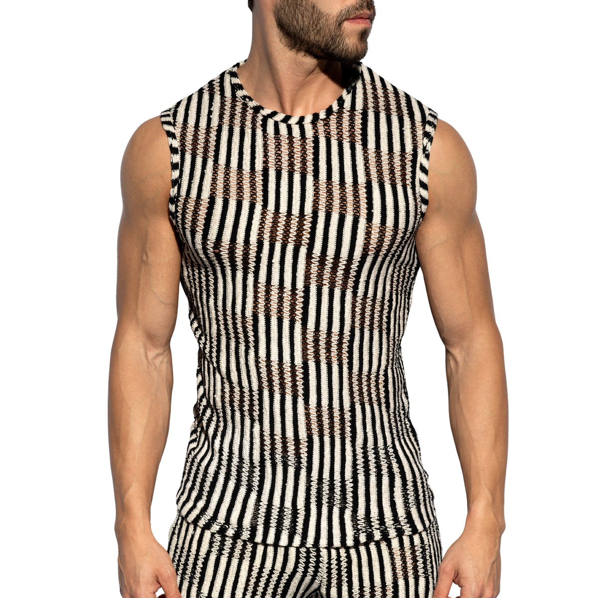ES Collection Optic Rhythm Tank Top Black TS369