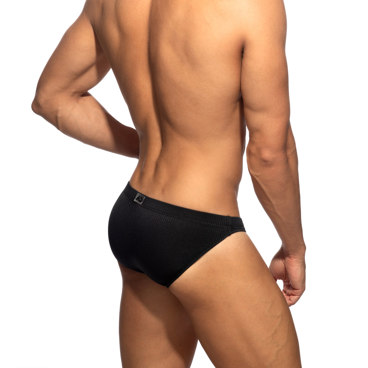 Addicted B & W Rib Bikini Brief Black AD1517